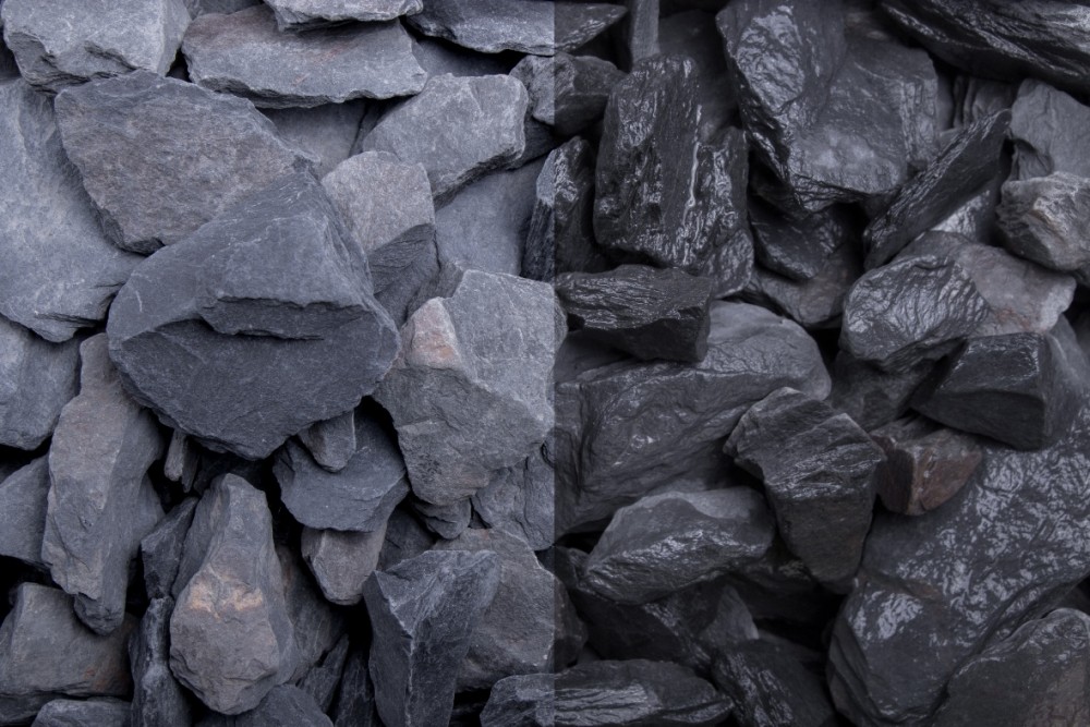 Edelsplitte - Schiefer Splitt Canadian Slate schwarz 30-60mm
